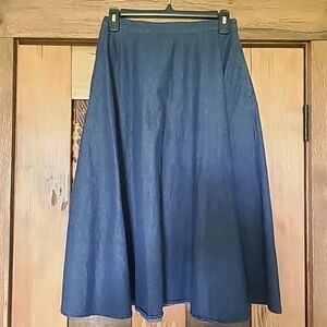 Uniqlo Denim a-line Skater Half-circle Midi Skirt- 26" Waist- See Description